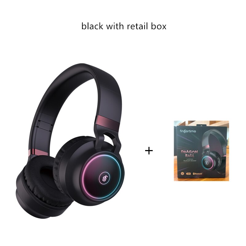 GEWEI Bluetooth 5.0 Headphones - Foldable Wireless HiFi Stereo Headset with Mic, TF Card Support: black with box