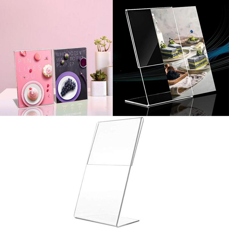 A6 Transparent Acrylic Display Stand Desk Shelf Box Display Card Office Accessories Business Stand Desktop Holder Storage