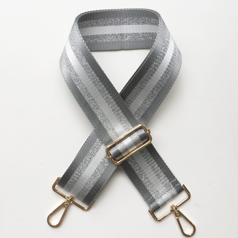 Tas Riemen Vrouwen Handtas Schouder Crossbody Tas Riem Verstelbare Brede Band Bag Deel Accessoires Vrouwelijke Messenger Bag Riem 130Cm: 5 grey / silver metal