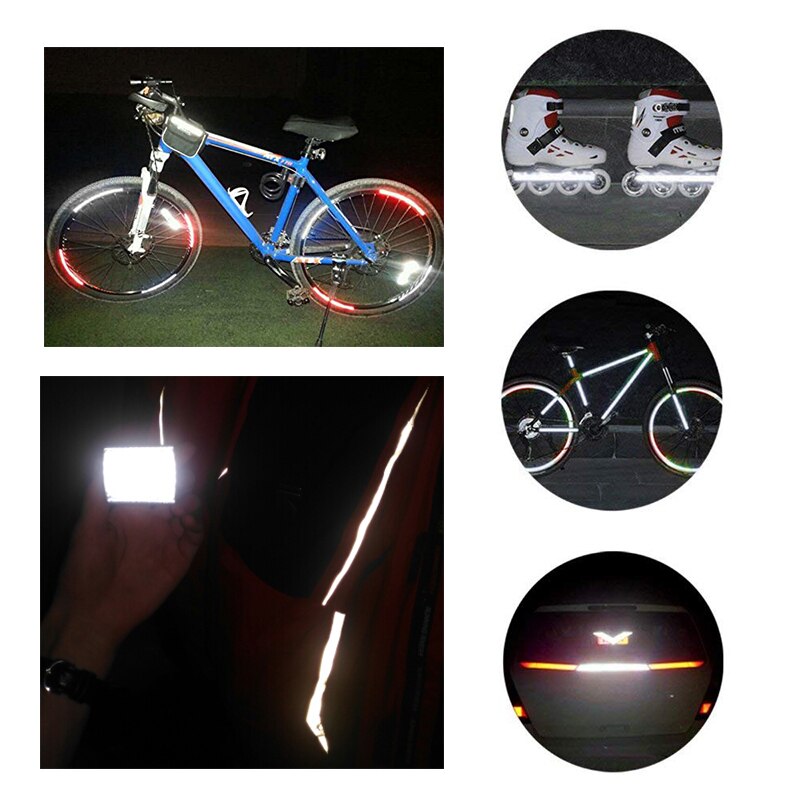 5 cmx 3m reflekterende cykellys klistermærker klæbebånd til cykelsikkerhed hvid rød gul blå cykel klistermærker cykeltilbehør