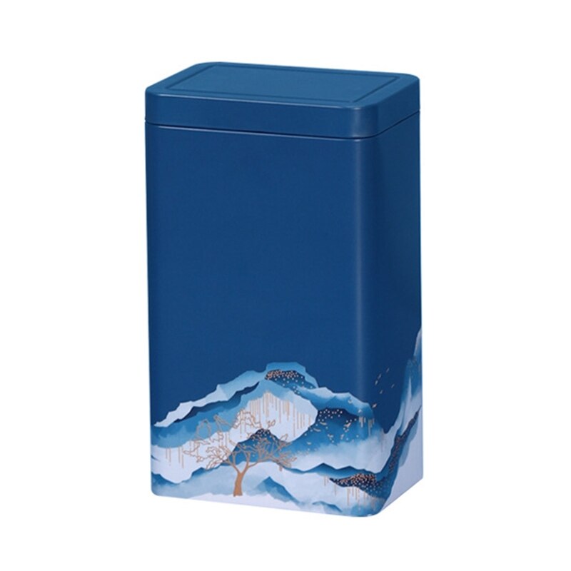 Caja de hojalata de Metal, contenedor de té japonés, tarro de almacenamiento de té verde, latas de comida E15D