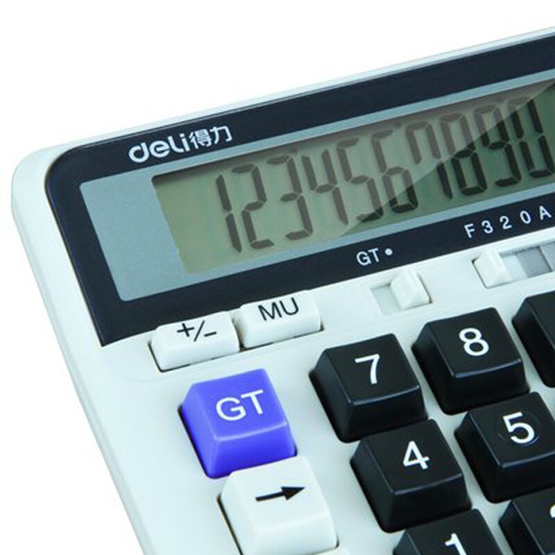 Deli 1 Piece 2135 Financial Bank Dedicated Calculator Computer Keyboard Desktop Office Calculator Solar Dual Power Supply