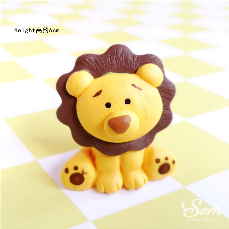 Sika-décoration de gâteau cerf Lion chouette champignons | Décoration de fête d'anniversaire, ours Animal réception pour bébé, fournitures de pâtisserie pour enfant, d'amour de mariage: Lion A