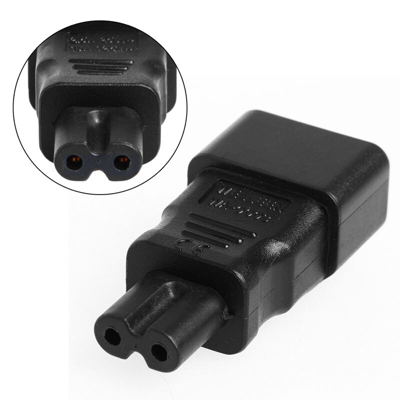 OOTDTY IEC 320 Kettle 3-Pin C14 Male To C7 Female Power Converter Adapter Plug-Socket