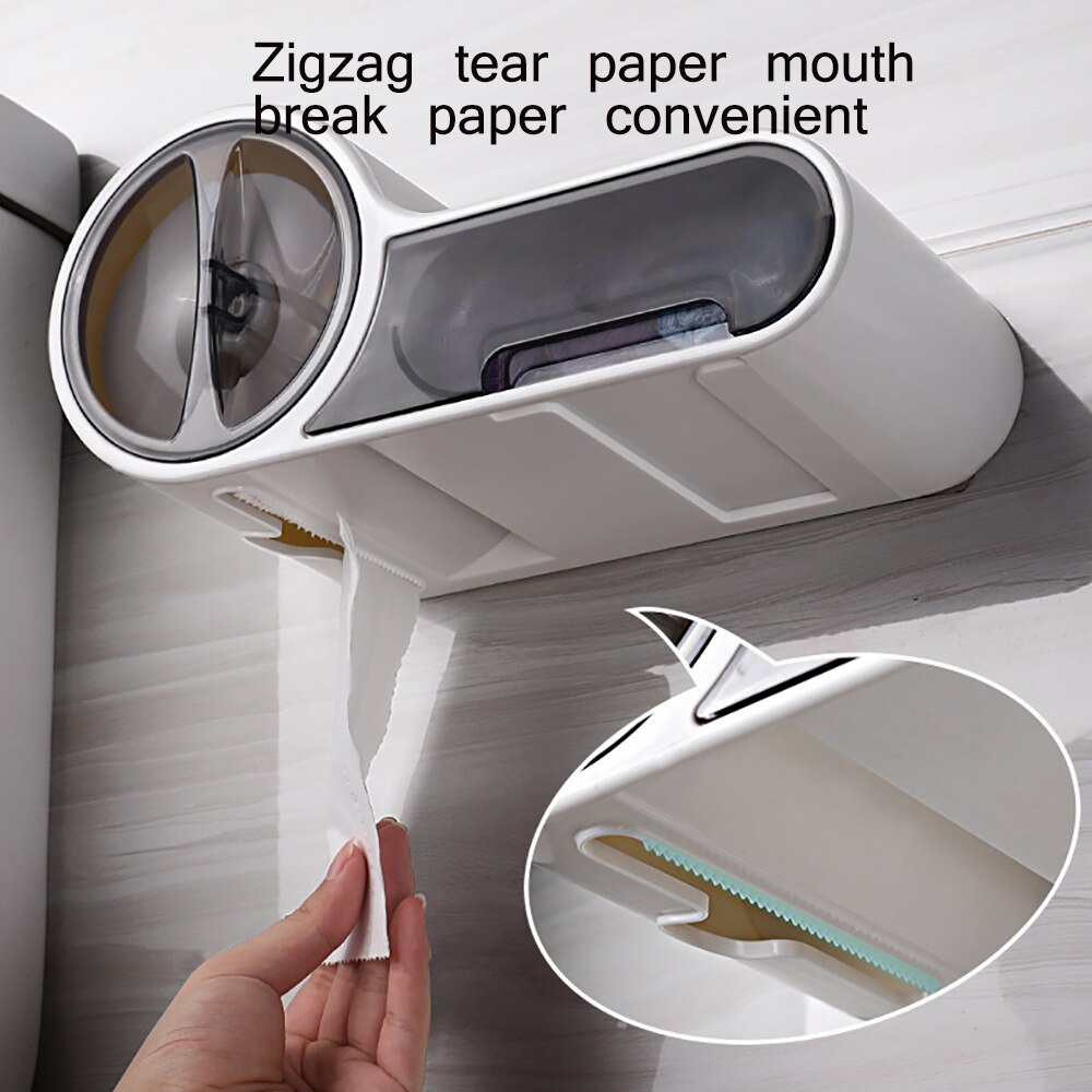Toilet Dispenser Toilet Paper Holder Bathroom Paper Tissue Box Wall Mounted Roll Paper Storage Box