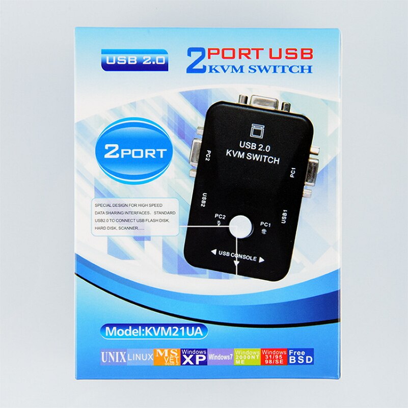 2Hafen USB 2,0 KVM schalten Umschalter VGA Manuelle Schalter 2in1 VGA Schalter 2in 1 Video VGA Schalter in und aus für Maus Tastatur Adapter