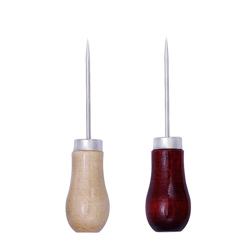 KAOBUY-punzón con forma de calabaza, herramienta para perforar mango de madera, tela artesanal de cuero, mango de madera, rascador, punzón para trabajo de cuero