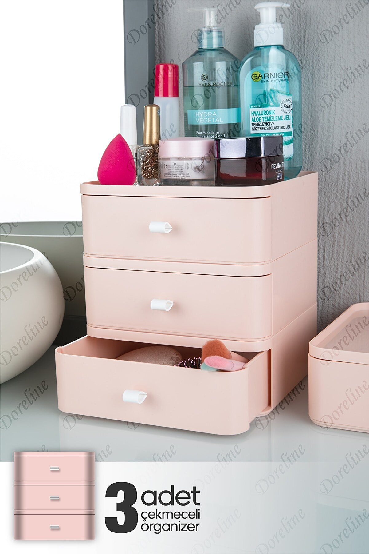 Box Cabinet 3 layer Jewelry, make up And Cosmetic Organizer Drawer Office Table Organizer generation multi-purpose drawer cabinet box