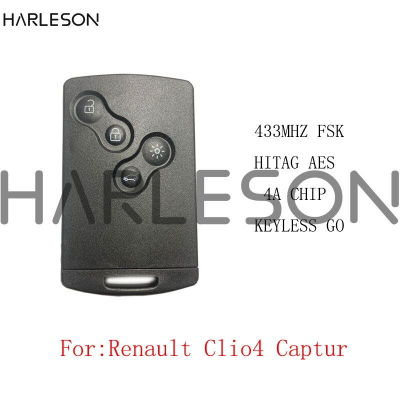 433MHz 4A PCF7953M PCF7945M Chip Car Key Card For Renault Clio IV Captur Passive Keyless Go Entry Remote Smart HandsFree System