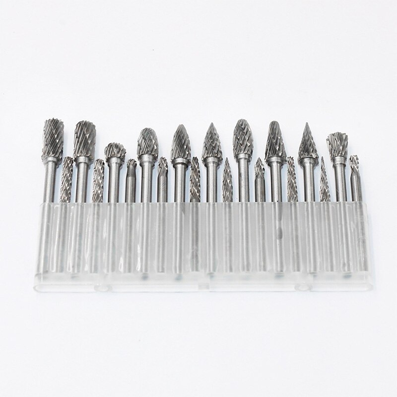 20PCS Tungsten Carbide Milling Cutter Rotary Burr Files Metal Rotary Drill Bit Electric Grinding Set For Metalworking
