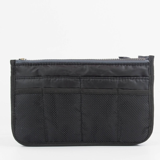 MOGULVXING Inserto Dell'organizzatore del Sacchetto Cosmetico di Trucco Delle Donne di Nylon di Viaggio Tote Della Borsa Della Borsa Grande fodera Della Signora sacchetto di Tote di Stoccaggio Borse: Black