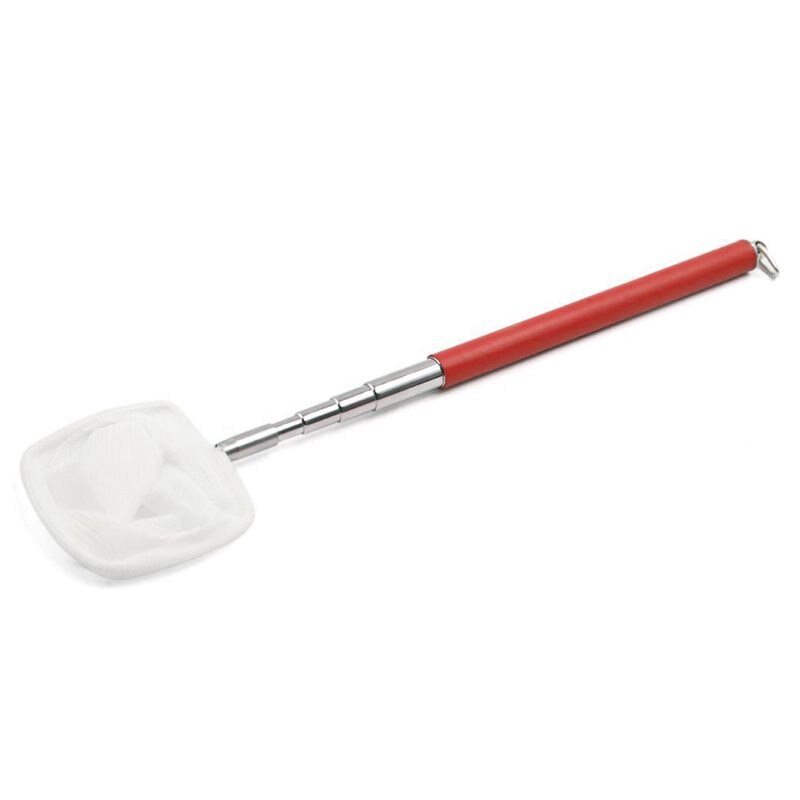 Roestvrijstalen uitschuifbare handgreep voor aquariumvijvervisgarnalen, schepnet vierkant