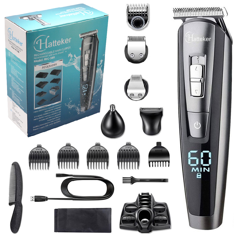 Professioneller alle-in-eins-Haar-Bartschneider für Männer, Friseur, Haarschneider, wiederaufladbarer Elektrorasierer für Gesicht und Körper, Haarschnitt-Maschine: Gold