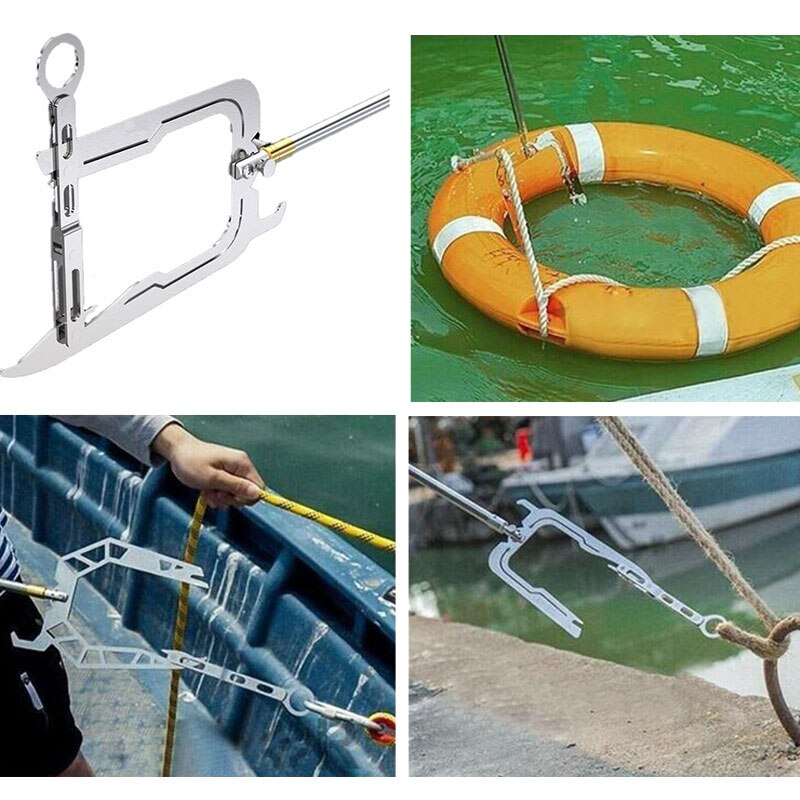 De Teepor Lange-Afstand Threader Einfacher Accessoriesteepol-Multipurpose Dock Haak Tool Unieke Desing Rvs
