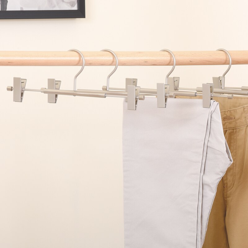Cintre à Clip en acier inoxydable pour vêtements, , pour pantalons, jupe, vêtements pour adultes, réglable