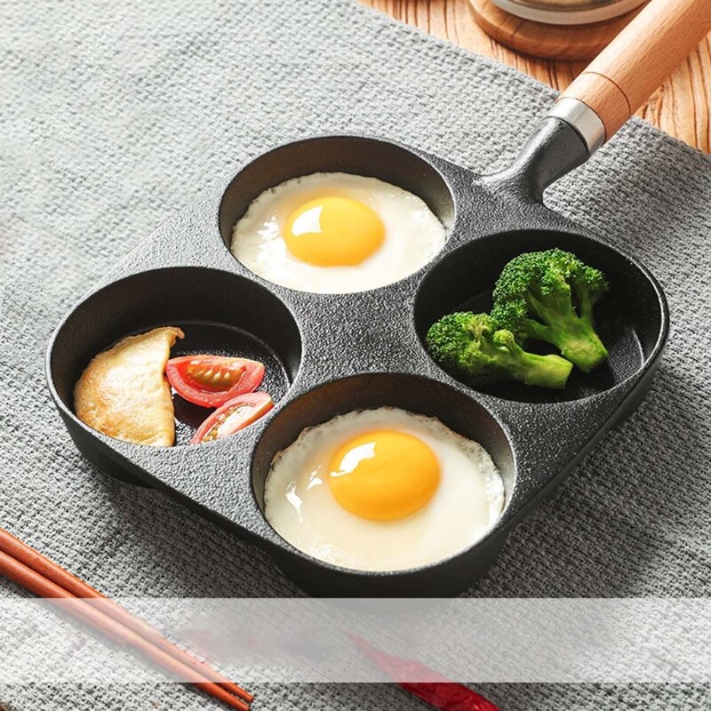 4 Holes Omelet Pan Burger Eggs Ham PanCake Maker Frying Pans Nonstick