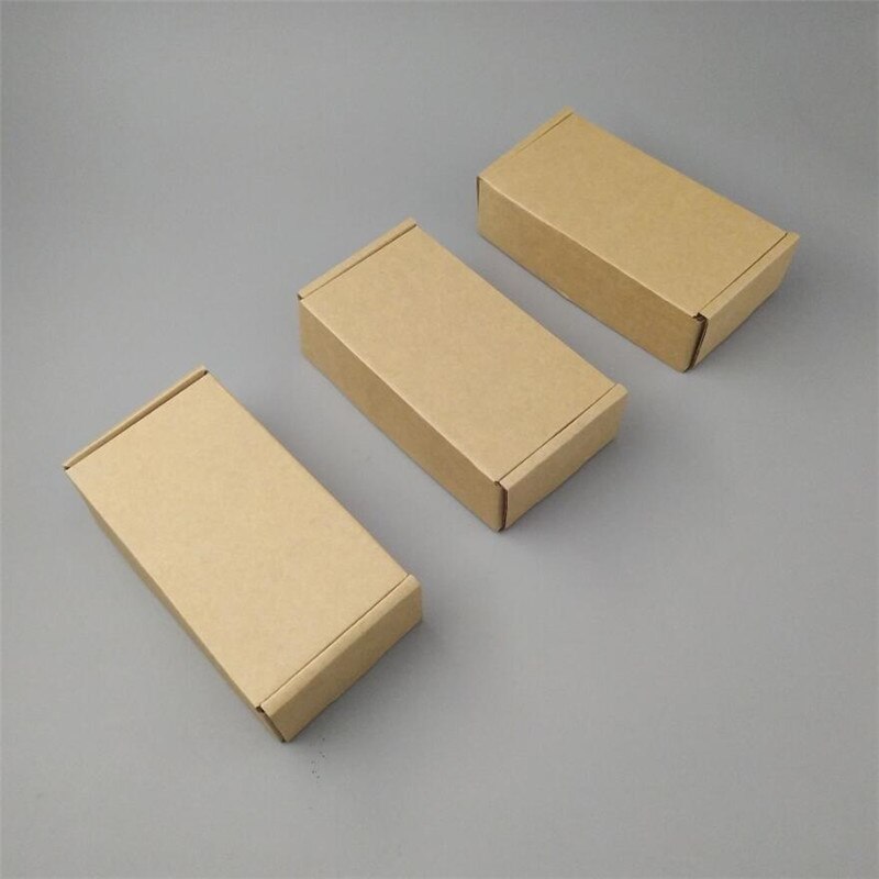 15*15*2cm Square Folding Carton with Tuck In Flap Brown Cardboard Mailing Postal Box Kraft Boxes