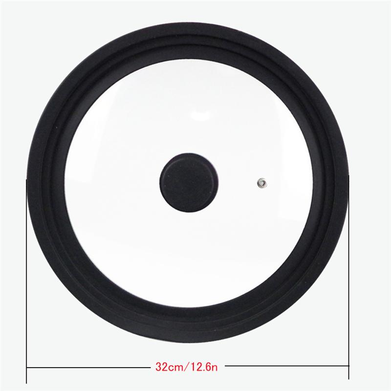 Universal låg til gryder pander hærdet glas med varmebestandig silikone kant grydelåg passer til 26cm 28cm 30cm køkkengrej