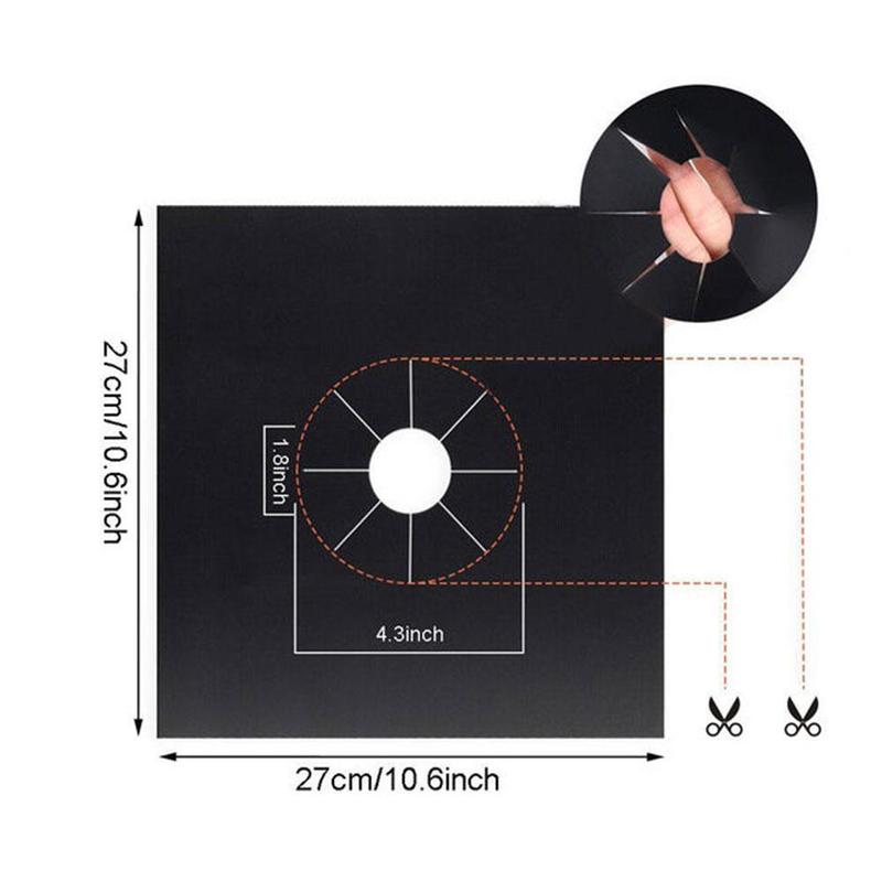 4 Pieces / Sets Of Reusable Gas Stove Protective Film Accessories Cleaning Kitchen Gas Liner Pad Stove U6B7