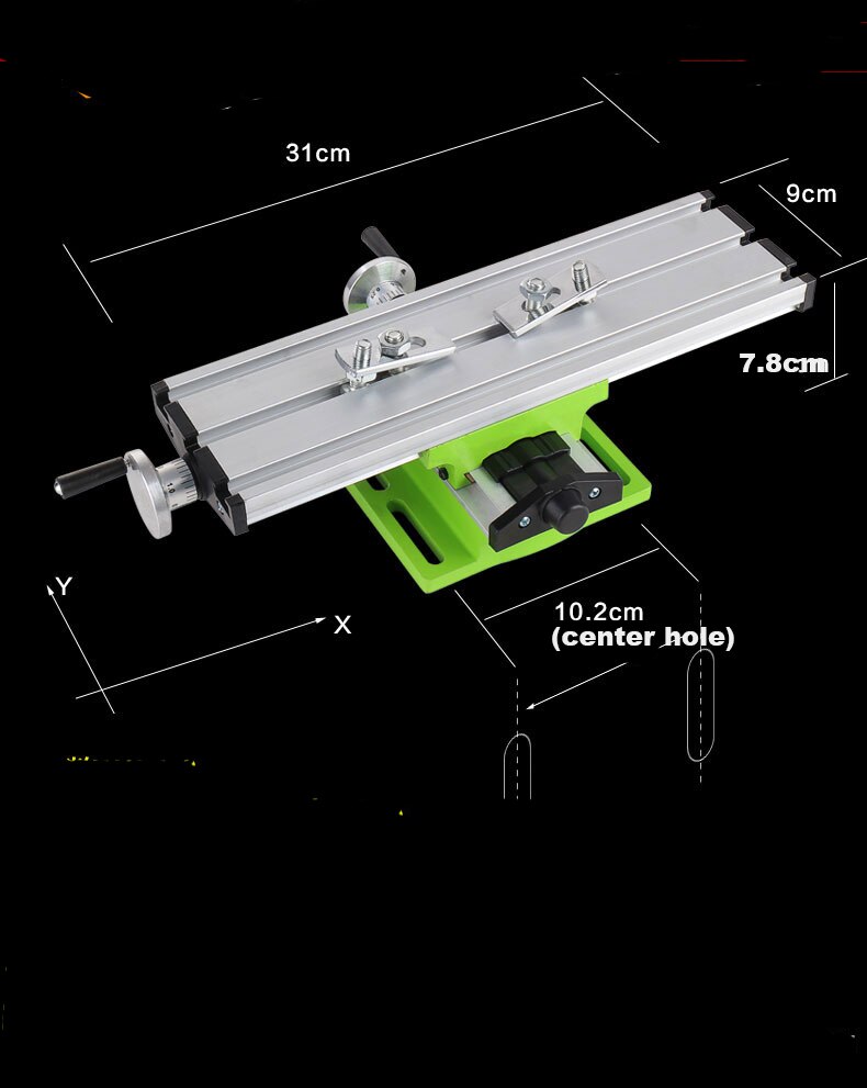 Miniature Multifunction Milling Machine Table Bracket Drill Vise Fixture Worktable X Y-axis Adjustment Coordinate Table