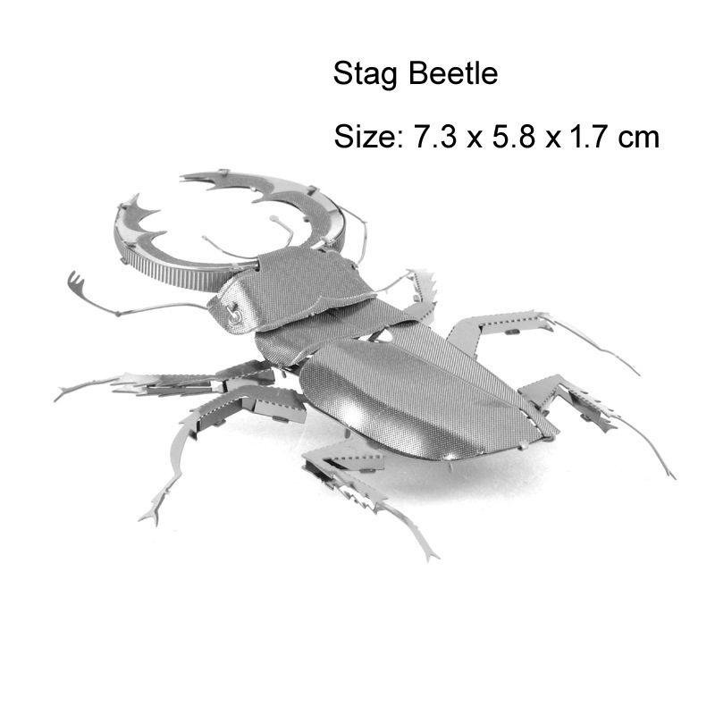 3d metal puzzles diy handmade animal insect ladybug carp butterfly assembly model puzzle toy for adults: Chocolate