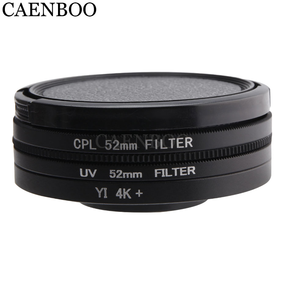 CAENBOO Lens Filters Voor XiaoMi Yi 4 K + Plus Circulaire CPL UV C-PL Sport Action Camera Protector Voor Xiaomi yi 4 K Lite Accessoires