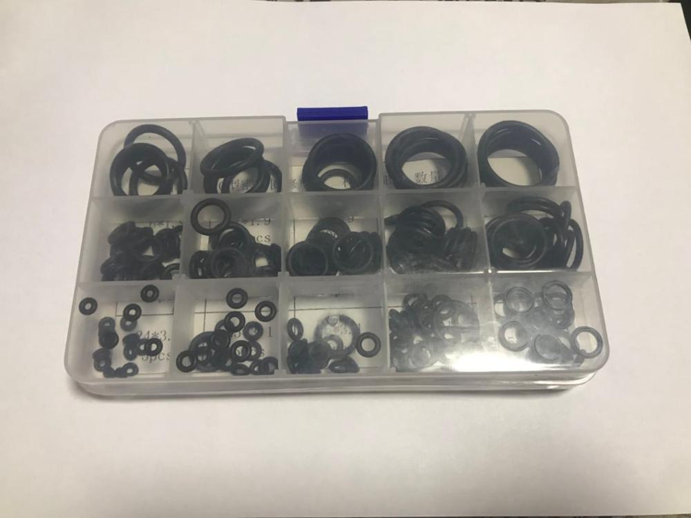 200 stuks rubberen nbr o-ring o-ring ring afdichtingen waterdicht assortiment verschillende maten met plastic doos kit set