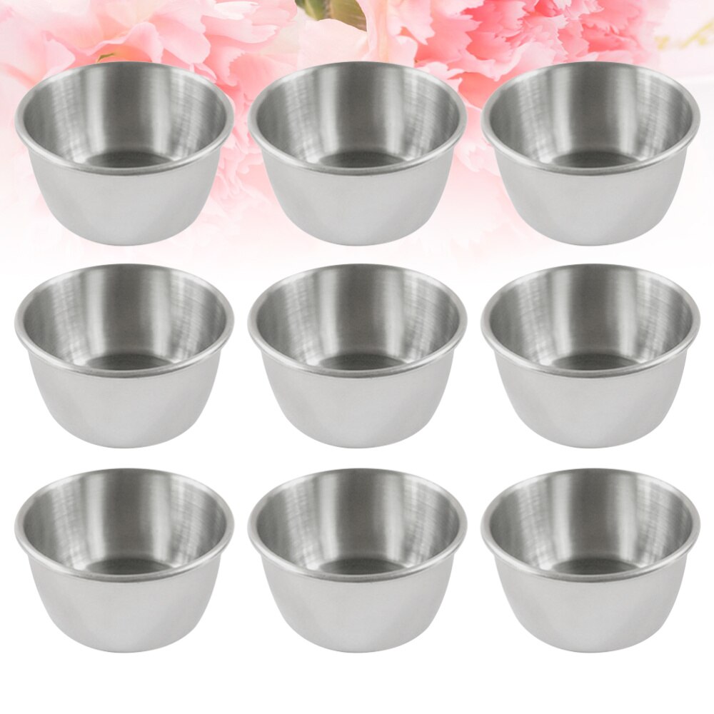 Pcs Stainless Steel Pot Dipping Bowl Sauce Cup Seasoning Dish Saucer Durable Appetizer Plates - Size