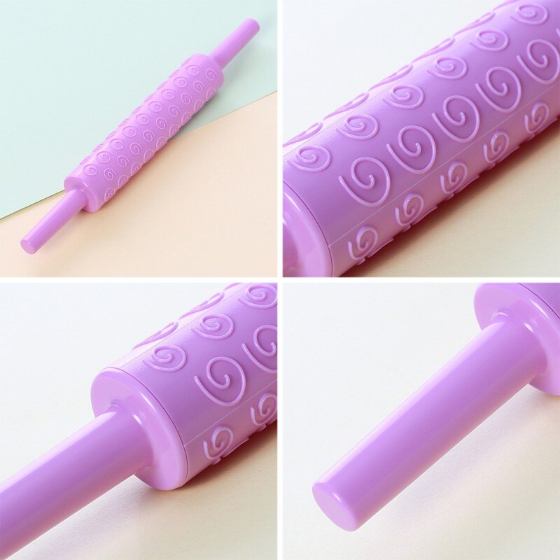 25x3cm Mini Embossing Rolling Pin Baking Cookies Biscuit Fondant Taart Deeg Gegraveerde Roller Rendier Vlinder Bloemen Patroon