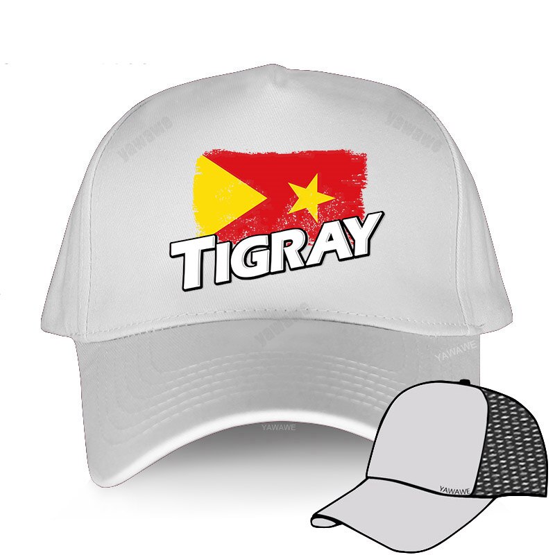 Tigray Region Flag Baseball Cap Hat Mens Black Sun Hip Hop Casual Boys Women Casquette Fish Outdoor Spring Bonnet: white mesh