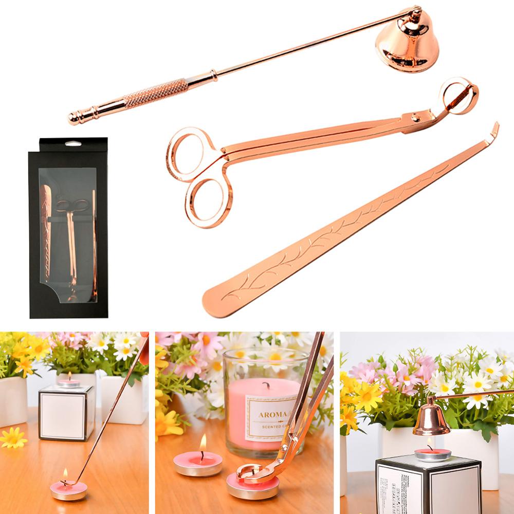 Aromatherapie Kaars Brandblusser Rvs Lont Scharen 3 In 1 Duurzaam Bell Vorm Accessoires Banket Thuis Gereedschap