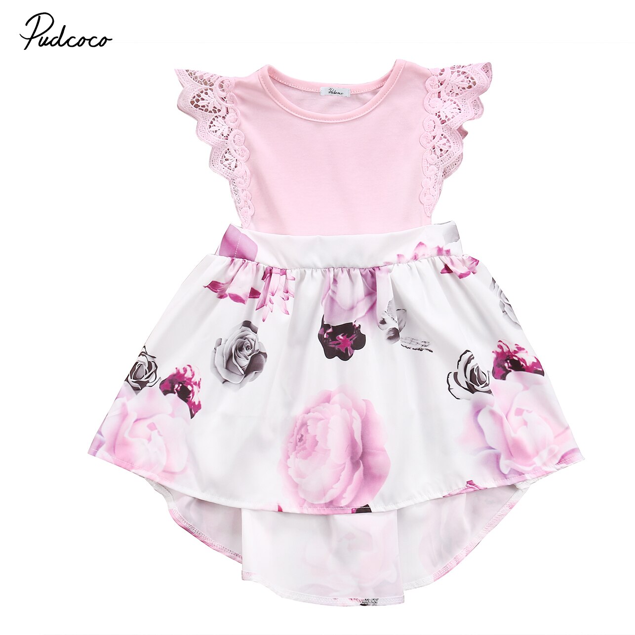 Tenue assortie pour soeur enfants | Robe de soleil en dentelle, motif Floral, barboteuse, pour petites filles