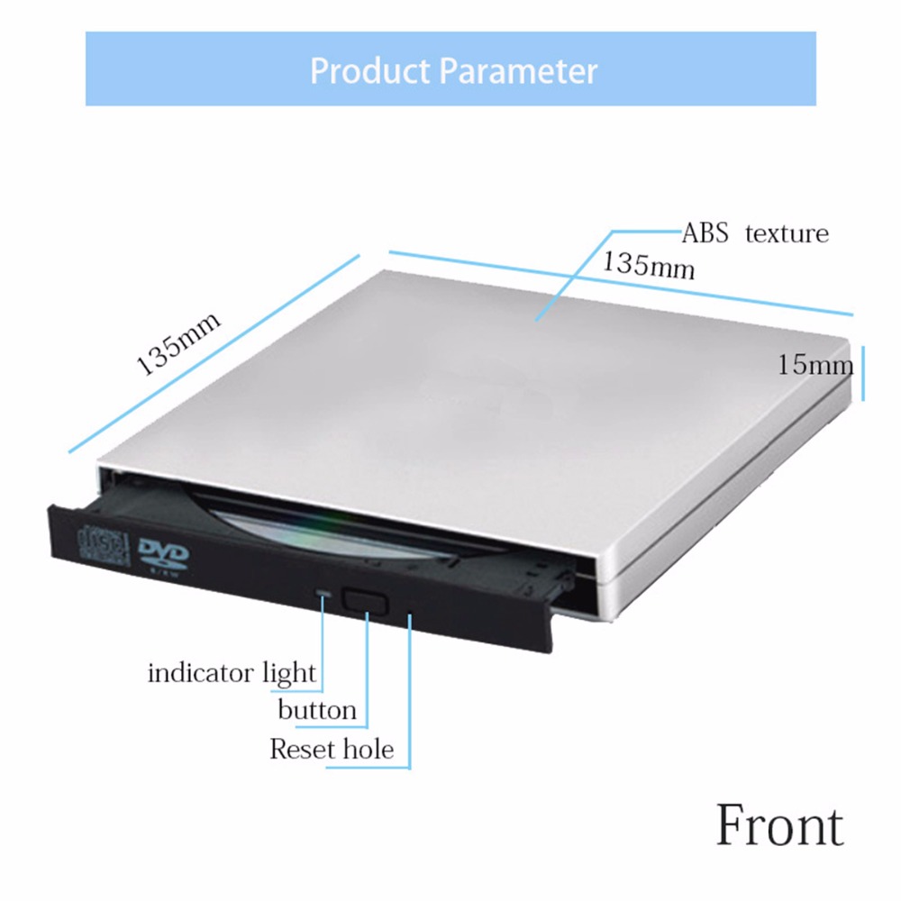 Soonhua Usb 2.0 Draagbare Ultra Slim Externe Slot-In DVD-RW CD-RW Cd Dvd Rom Speler Drive Schrijver Rewriter Brander voor Pc Windows