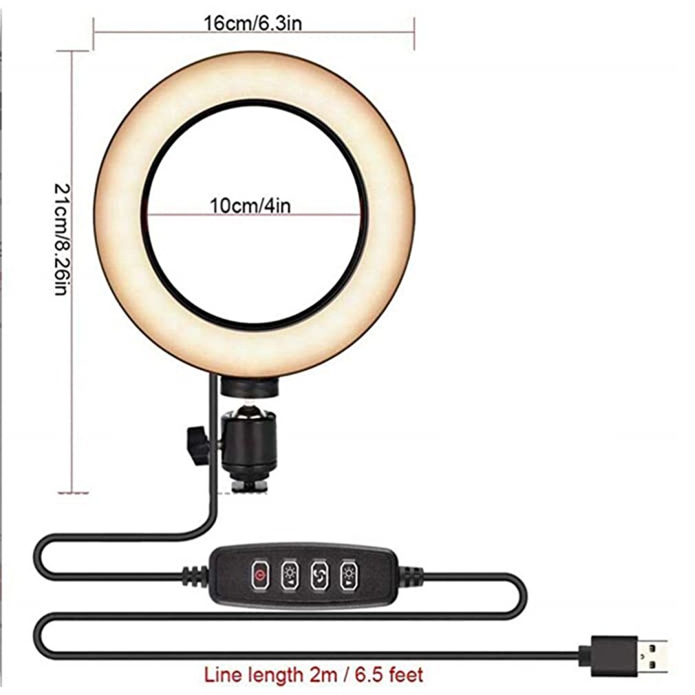 8 Inch Led Dimbare Ring Licht Met Statief Mobiele Telefoon Wireless Controller Live Schoonheid Lamp Dimbare