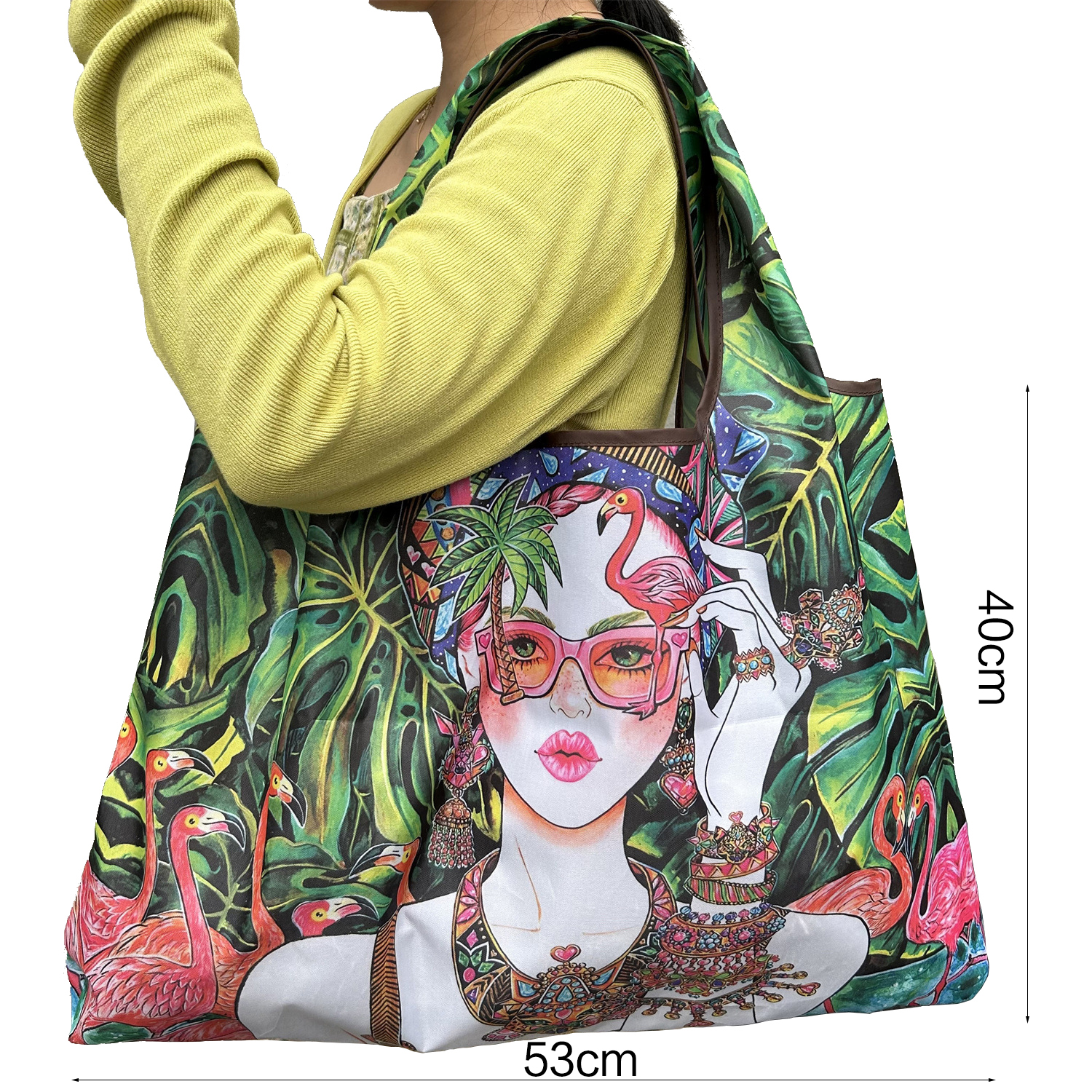 modetas Grote opvouwbare boodschappentas Herbruikbare boodschappenopbergtas Nylon draagbare schouderhandtas voor reiszak Tote