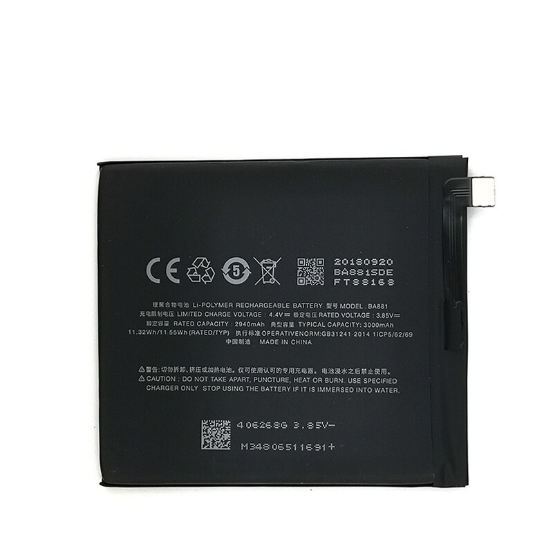 Original 3000mAh BA881 Ersatz Batterie Für Meizu 15 M881M/M881Q Smartphone Batterie Akkumulator praktisch