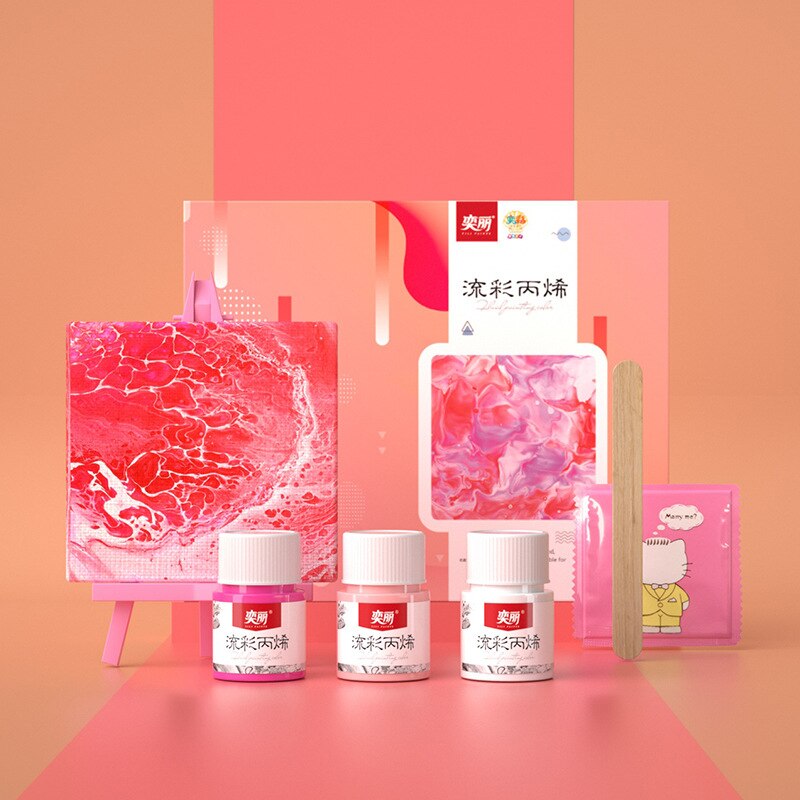 Bright Colorful Acrylic Paint Set 60ml Art Fluid Painting Paint for Drawing Art Paint Supplies Art Supplies: red experience pack