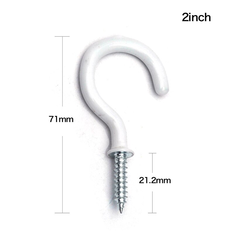 Ganchos para colgar tazas, ganchos para el techo, color blanco, 10 Uds.: 10PCS 2inch