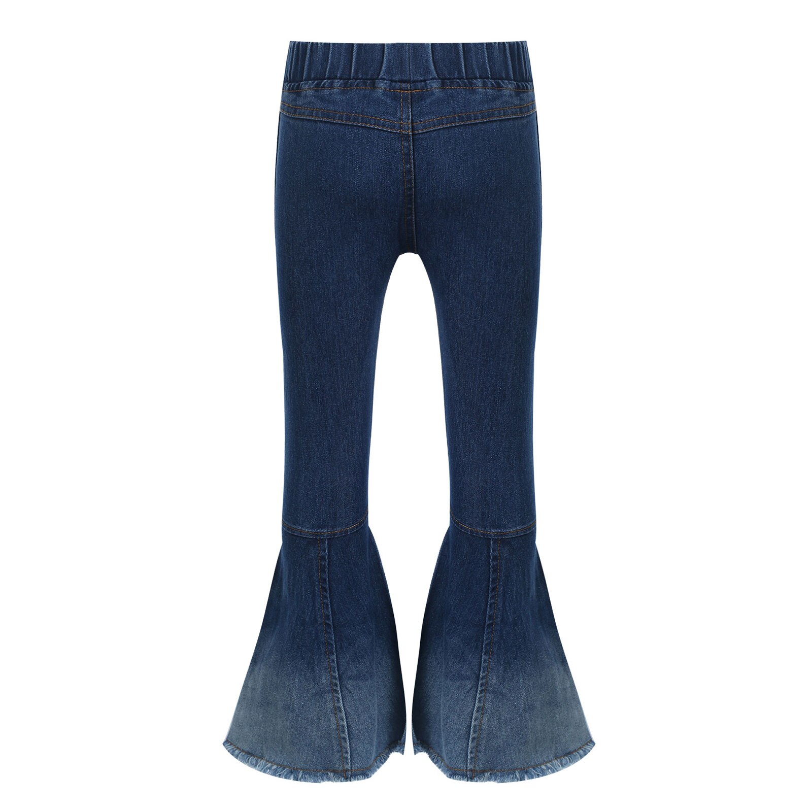 Girls Flared Jeans Spring And Autumn Children Gradient Colour Soft Denim Pants Girl Raw Hem Trousers Chubby Kid High Waist Jeans