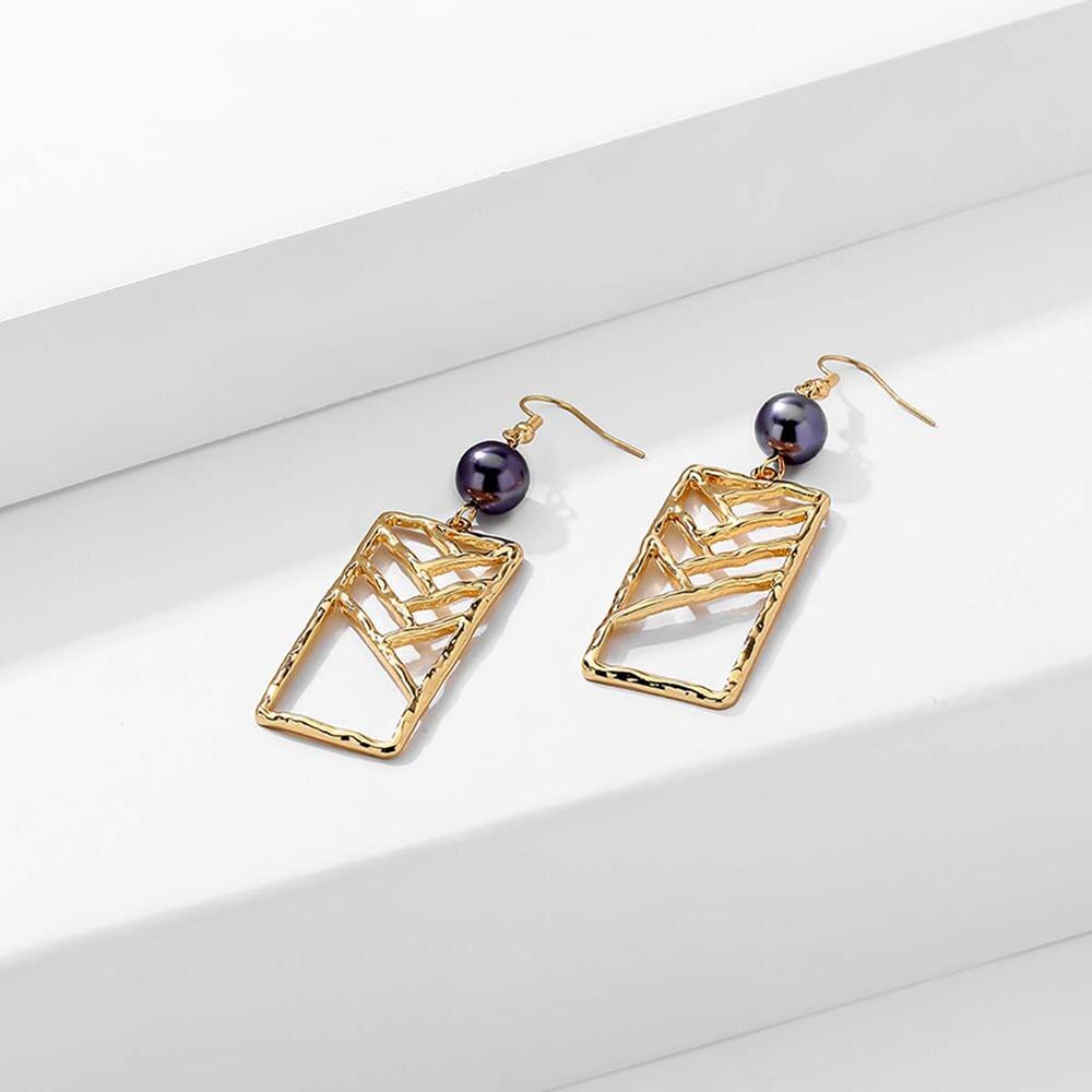 Cring Coco Hollow Geometric Necklace Earrings Hawaiian Black Pearl Polynesian Samoa jewelry Set Earing Necklaces Sets for Women