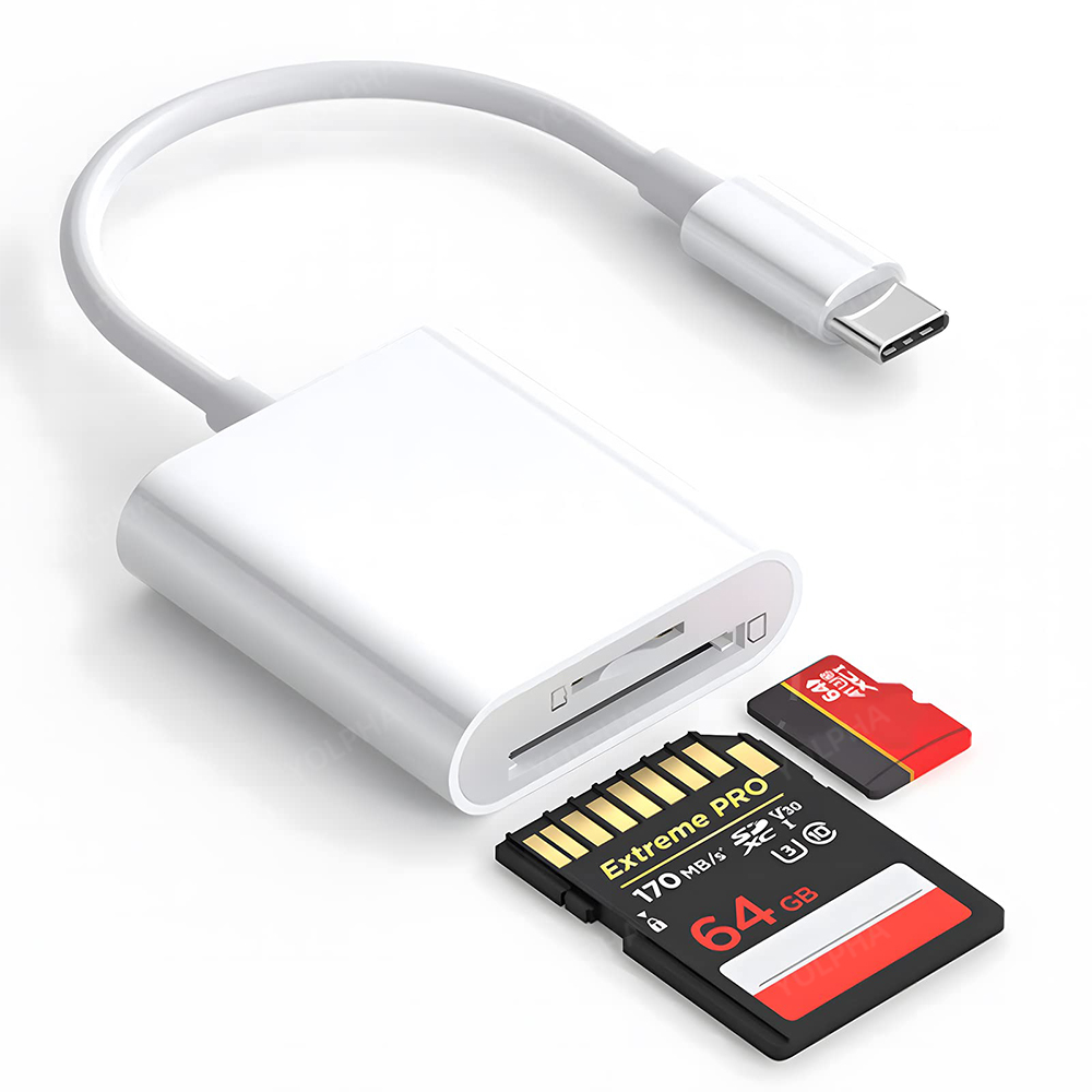 Typ-C-Adapter TF SD-Speicherkartenleser OTG-Schreibgerät Compact Flash USB-C für iPad Pro Huawei für MacBook Xiaomi Typ-C-Kartenleser: YELLOW