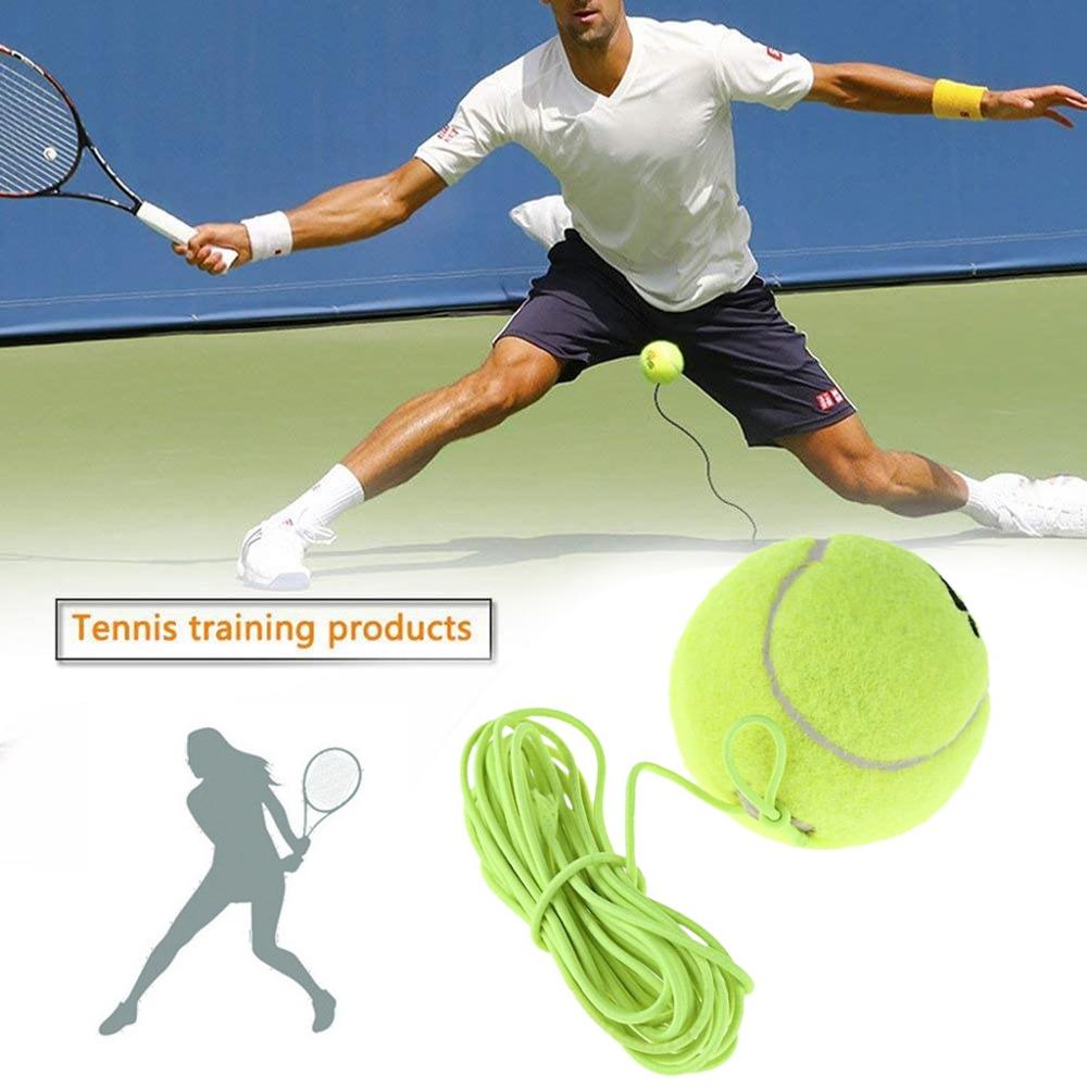 Entrenador de tenis individual entrenamiento práctica pelota Base posterior entrenador Tenis cuerda elástica pelota de goma para principiantes