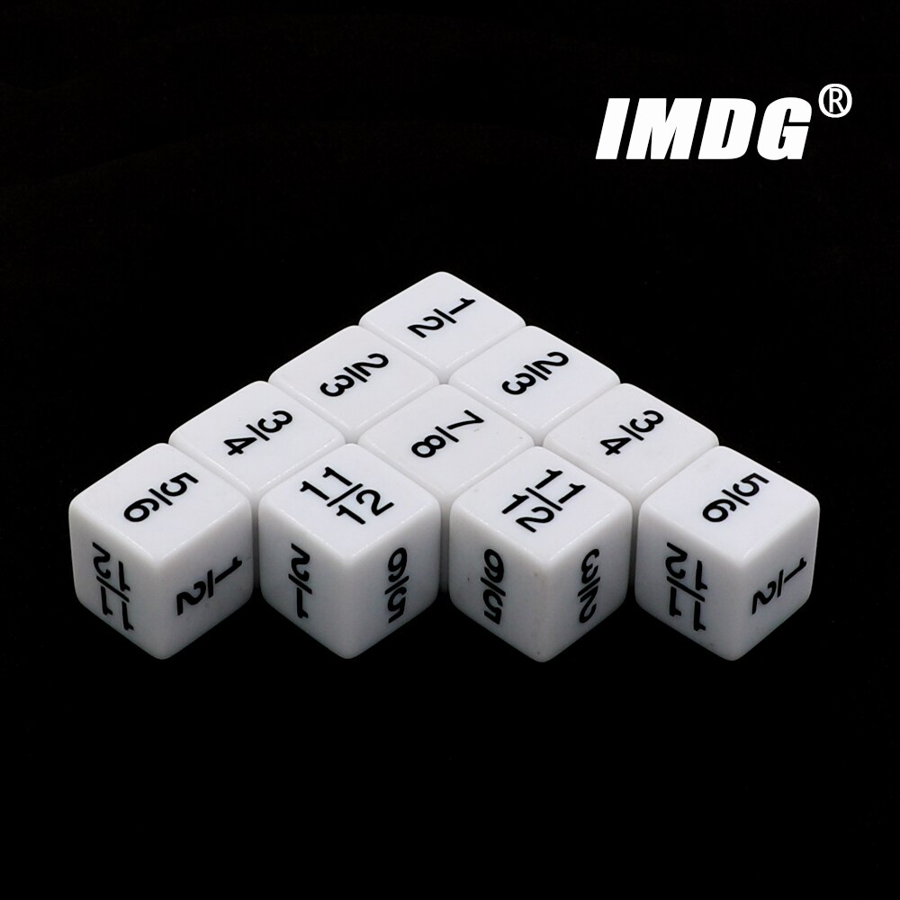 Herramienta de enseñanza auxiliar, símbolo de dados de fracción acrílica, agregar restar, multiplicar, dividir, aritmética, cubo matemático, 10 unids/paquete