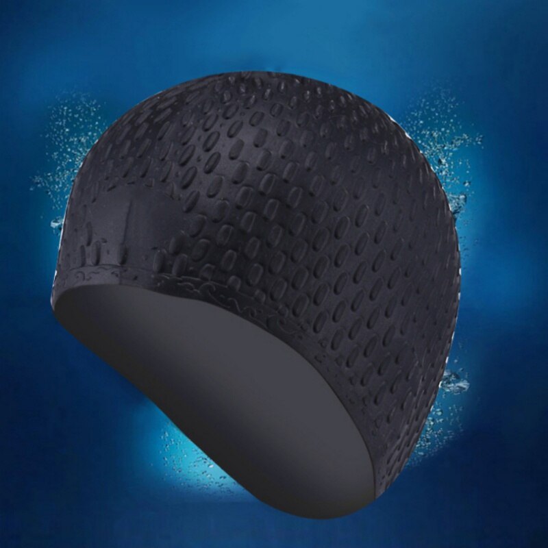 4 Colors Silicone Rubber Swimming Cap For Child Men Women Water Waterproof Swim Caps Bubble Hat