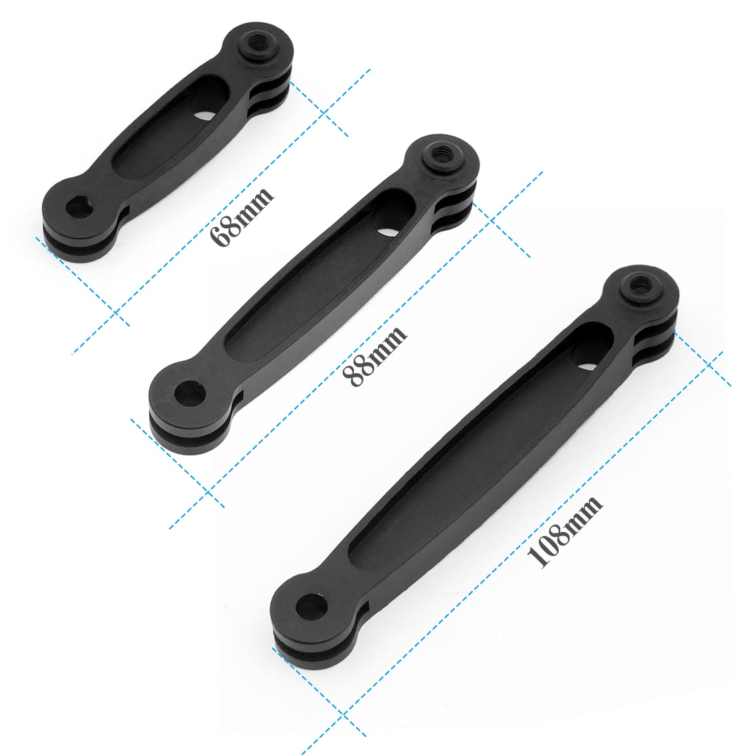 BGNING adaptateur de fixation de bras d'extension de casque en alliage d'aluminium pour Gopro Hero 8 7 6 5 pour SJCAM pour caméra d'action GitUp