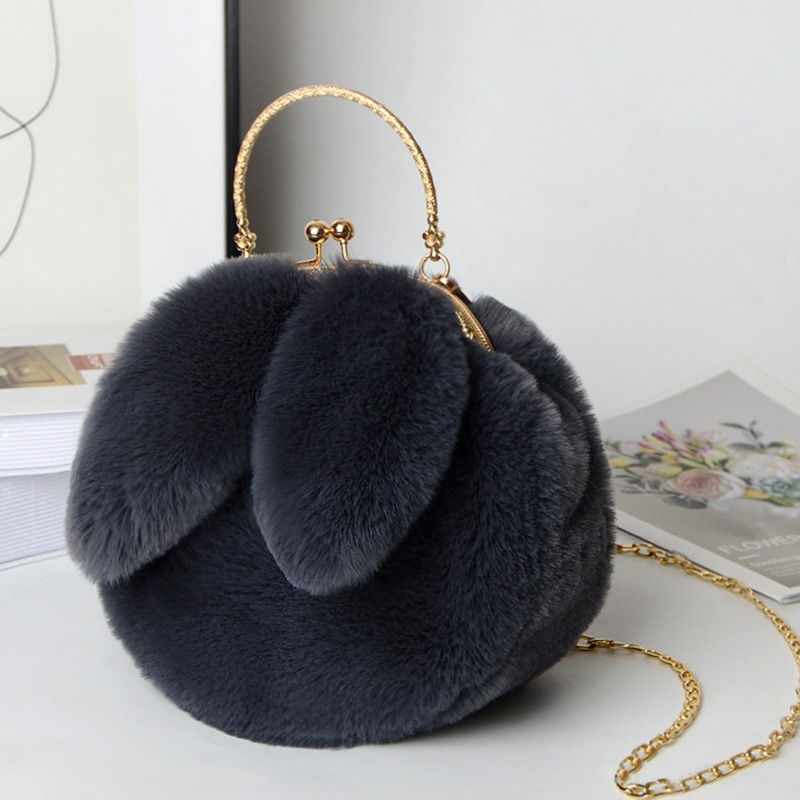 Cute Plush Rabbit Crossbody Bags for Women Korean Version Cute Purses and Handbags Girls Rabbit Ear Shoulder Messenger Bag