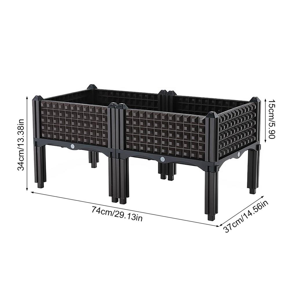 Raised Planter Grow Box Rectangular Flowerpot Elevated Garden Bed Garden Pots &amp; Planters Elevated Garden Bed Garden Decoration