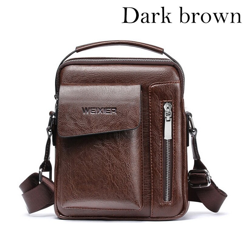 Männer Aktentasche Tasche Business Berühmte Leder Schulter Messenger Taschen Büro Handtasche 13,3 zoll Laptop: B brown 2