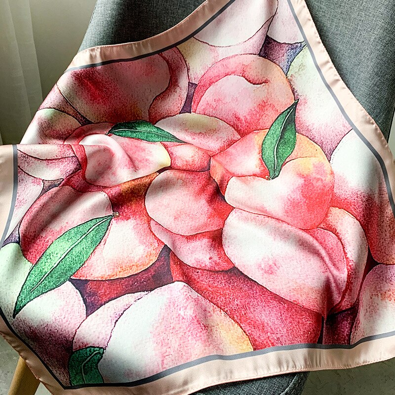Luksus tørkle silke hårskjerf til kvinner skrive ut bandana hode sateng skjerf 53*53cm små pannebånd hals skjerf til damer: 20