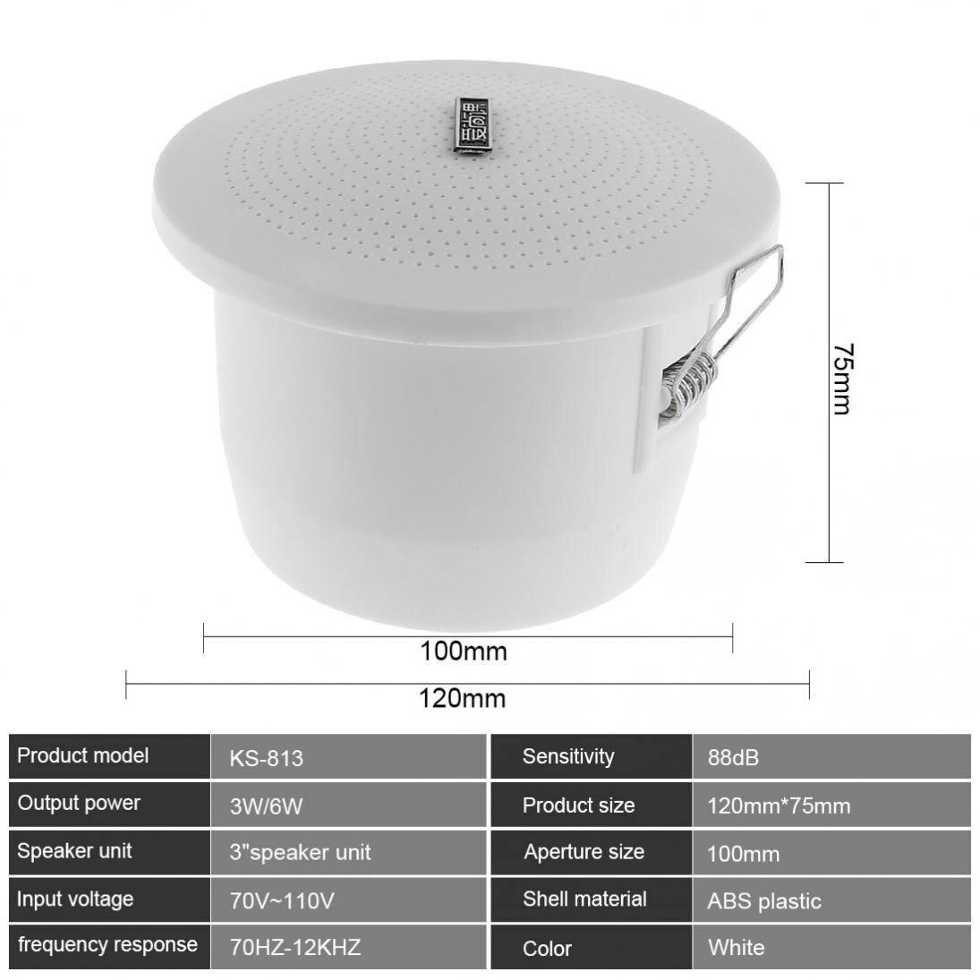 Ks -813 waterdichte radio plafondluidspreker publieke omroep achtergrondmuziek luidspreker voor thuis / supermarkt / restaurant